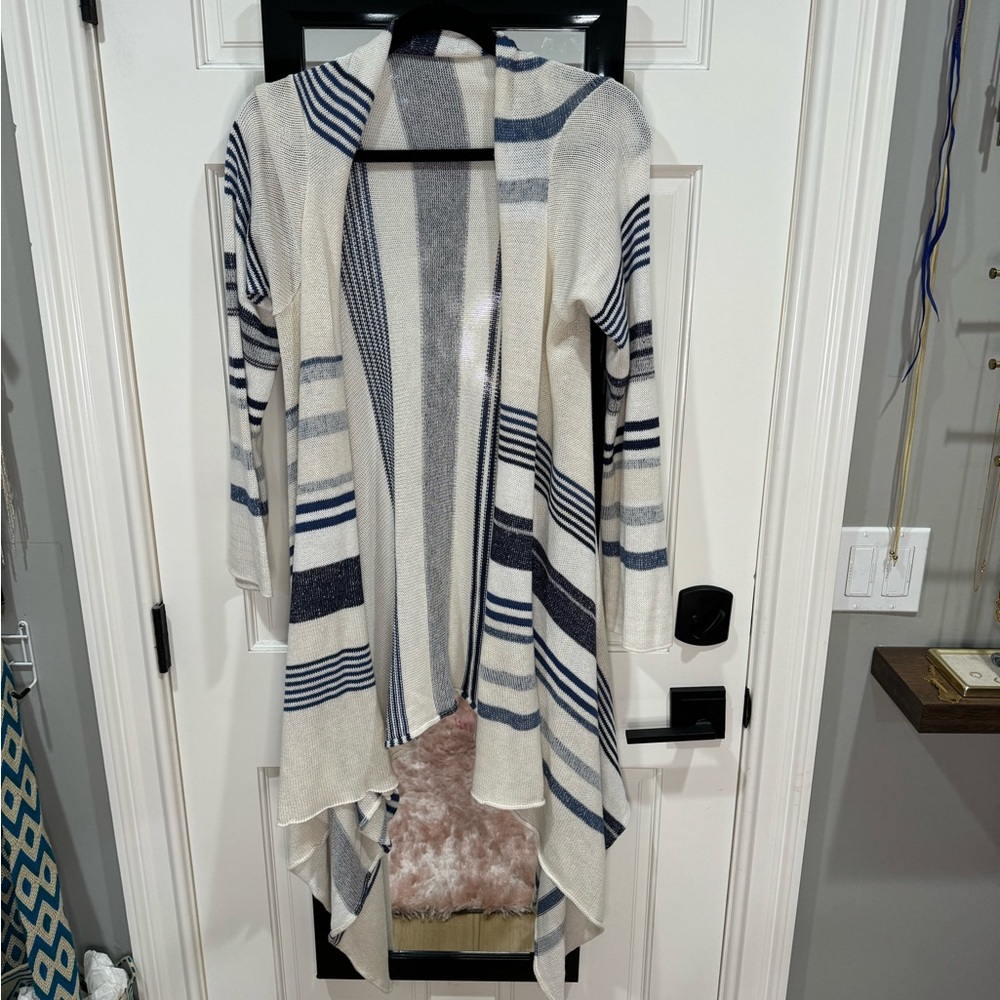 Nautical navy sweater, duster size, small